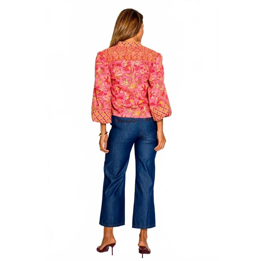 NEW ELIZABETH JAMES THE LABEL women's emily top in hot pink - Picture 2 of 3
